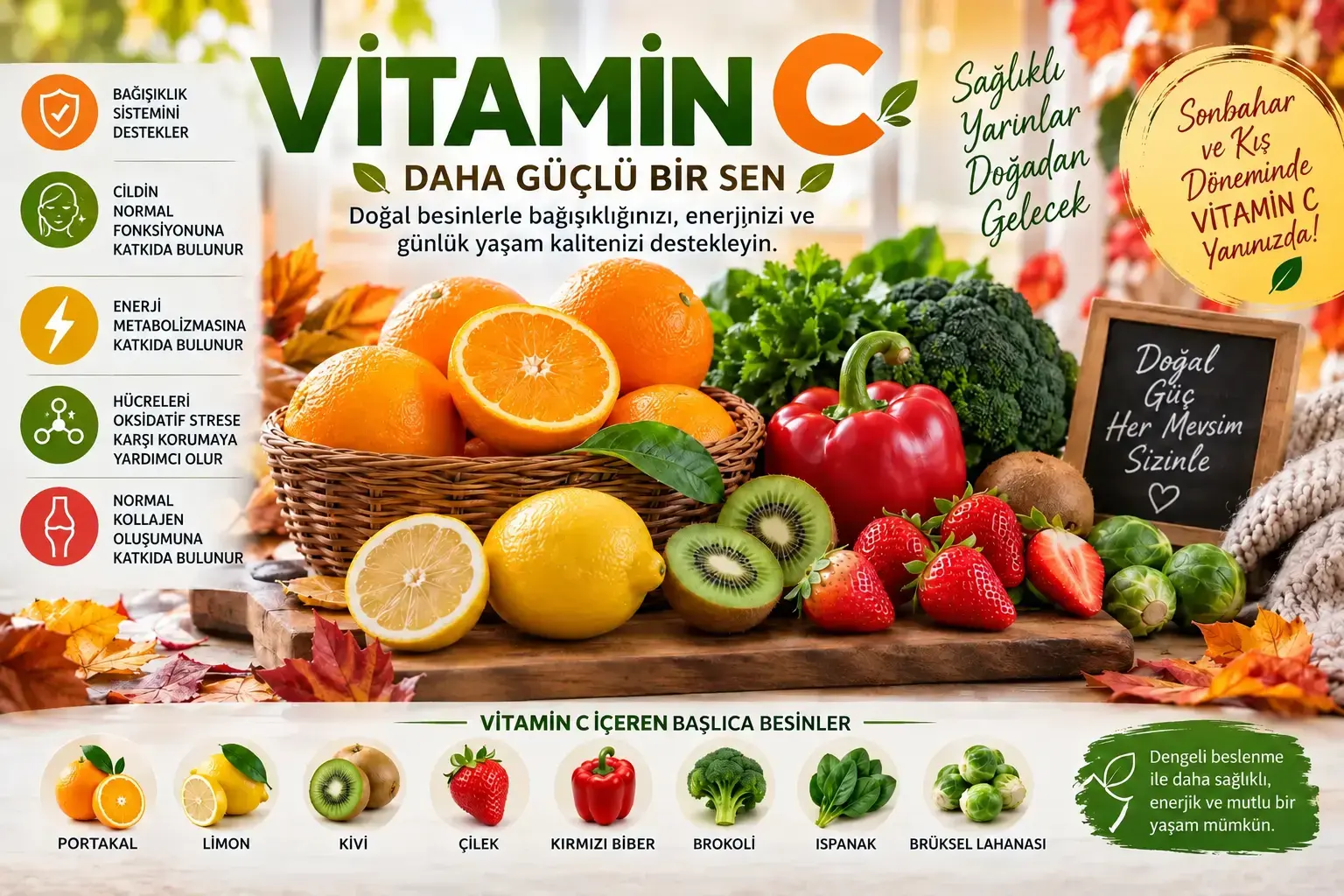 C Vitamini Nedir? Faydaları, Hangi Besinlerde Bulunur?
